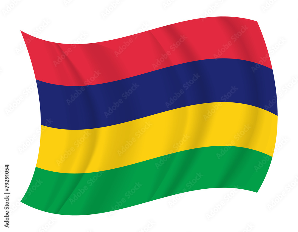 Naklejka premium Mauritius flag waving vector