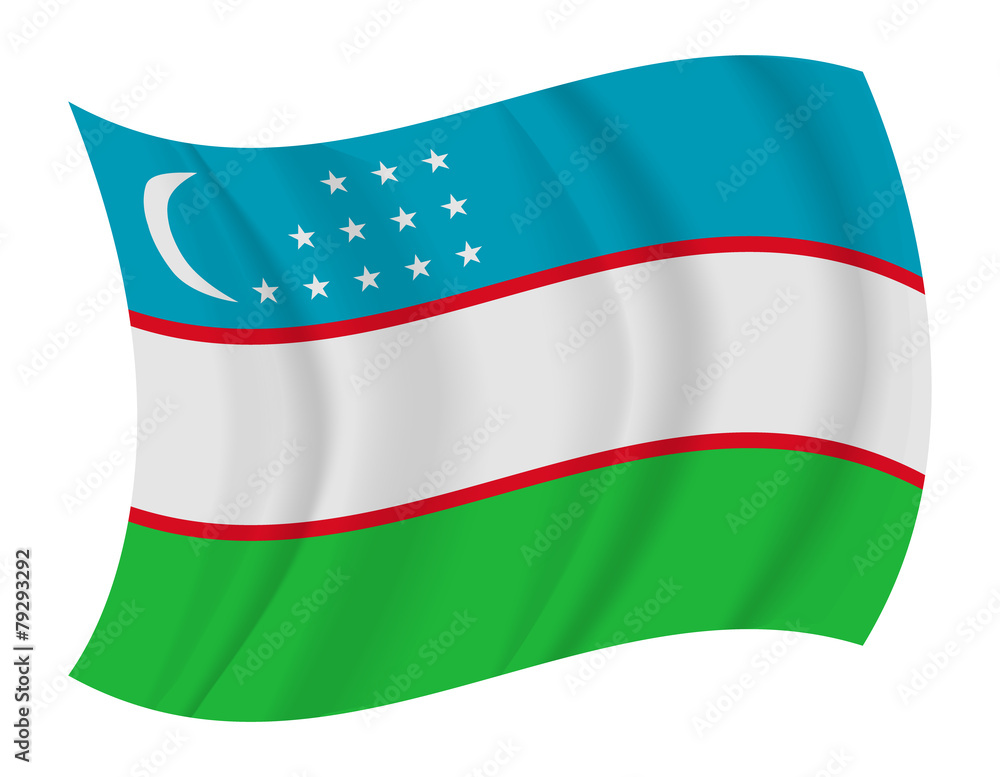 Obraz premium Uzbekistan flag waving vector