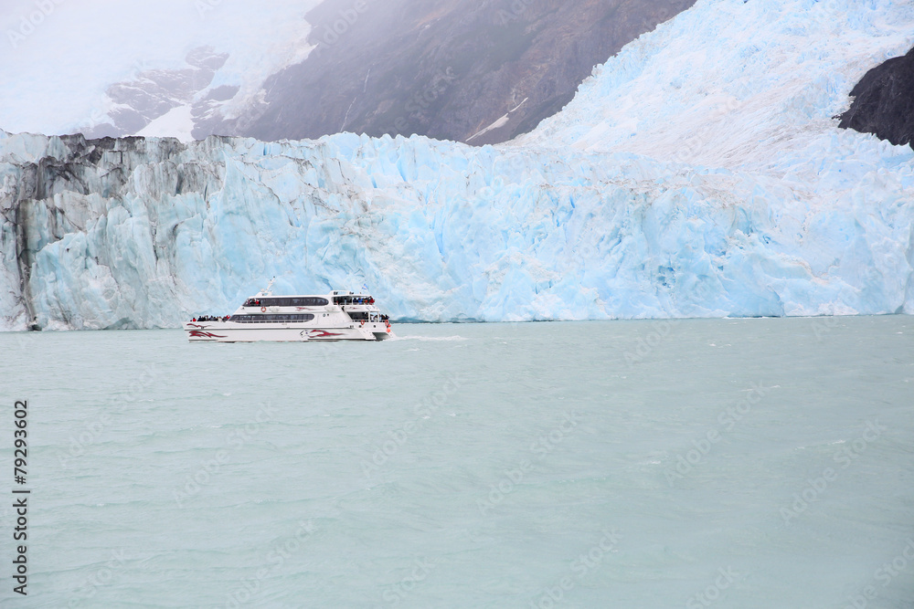 View of Spegazzini glacier from boat, Lago Argentino View of Spegazzini glacier from boat, Lago Argentino