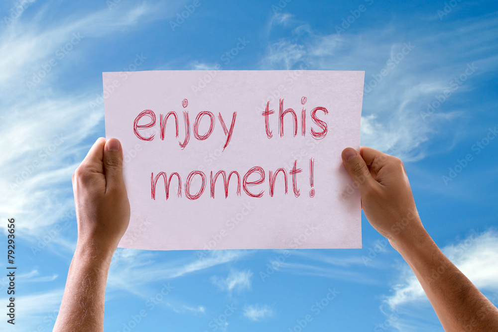 Enjoy this Moment card with sky background Enjoy this Moment card with sky background