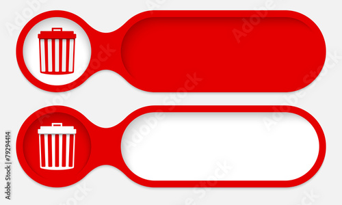 two buttons for entering text with trashcan