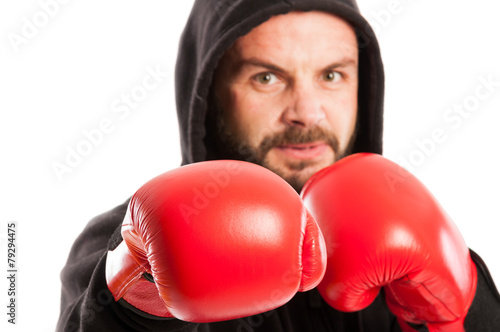 Angry amateur boxer