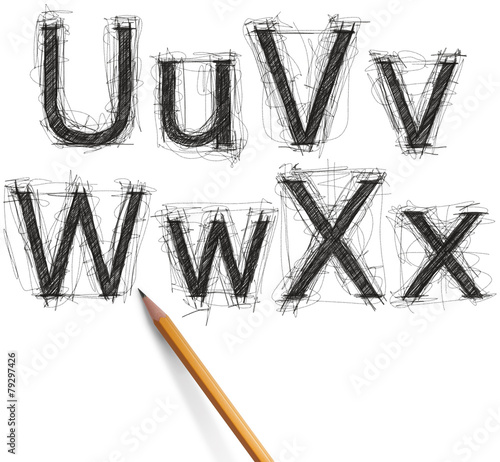 sketch letters and numbers with pencil new