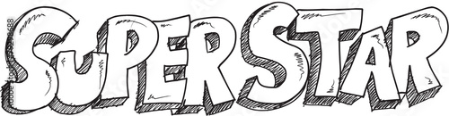 Doodle Sketch Super Star Illustration Art