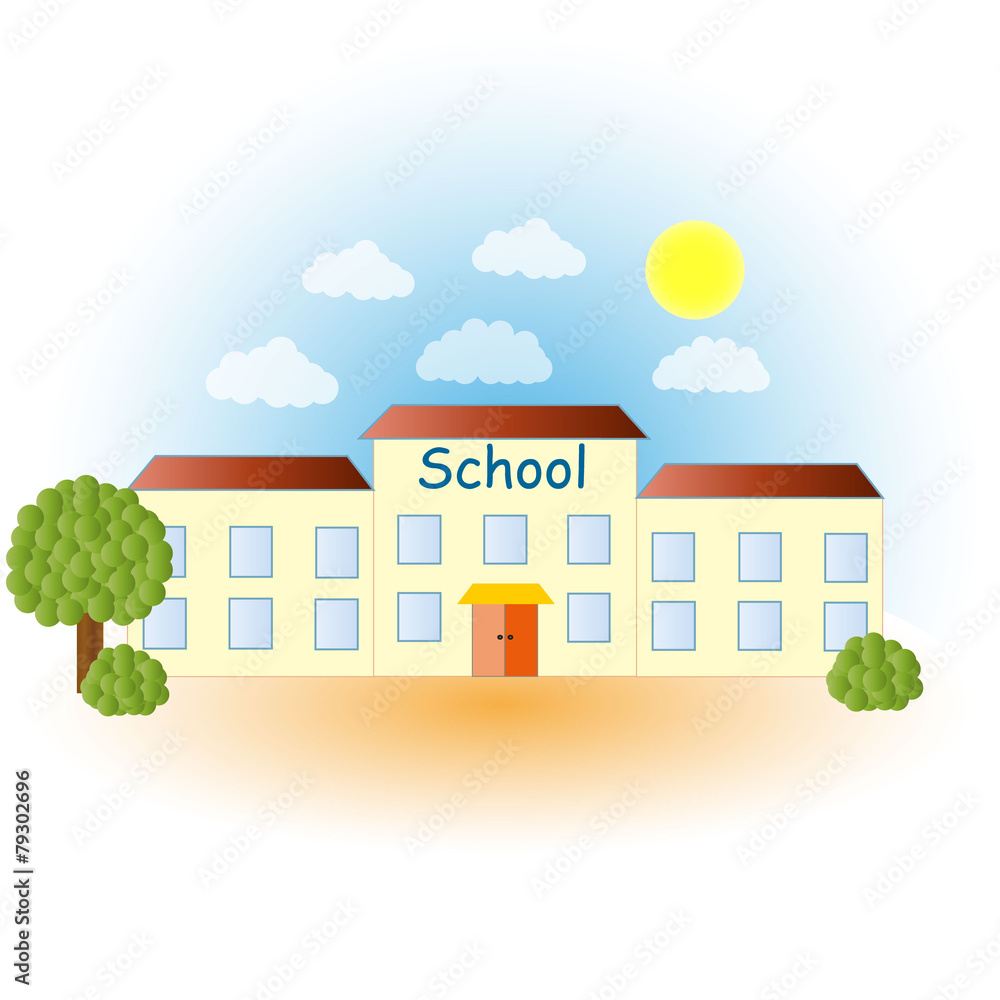 Illustration of a modern school