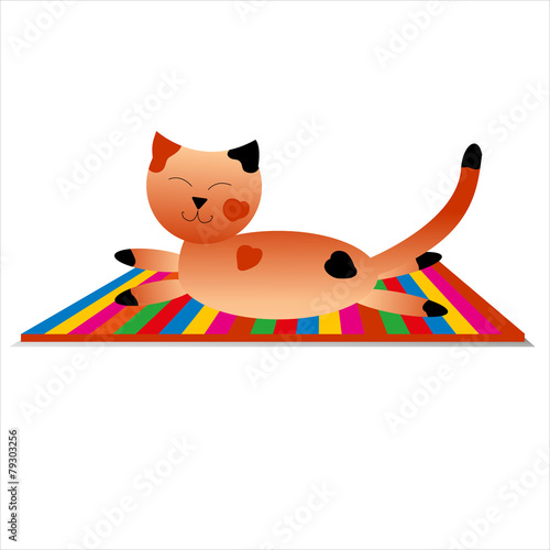 the happy cat has a rest