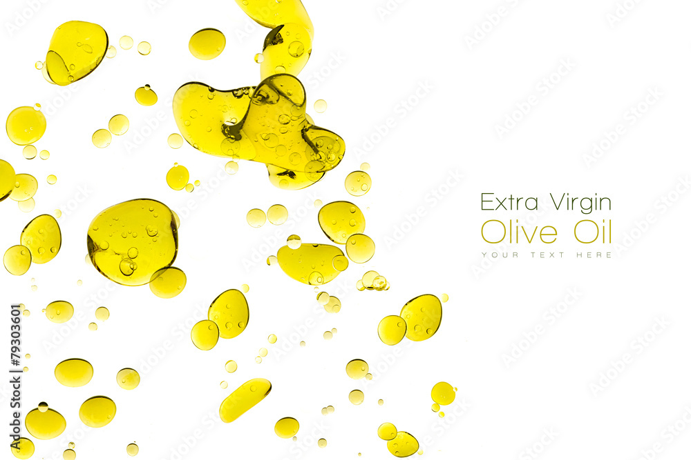 Olive Oil Drops Isolated on White Olive Oil Drops Isolated on White