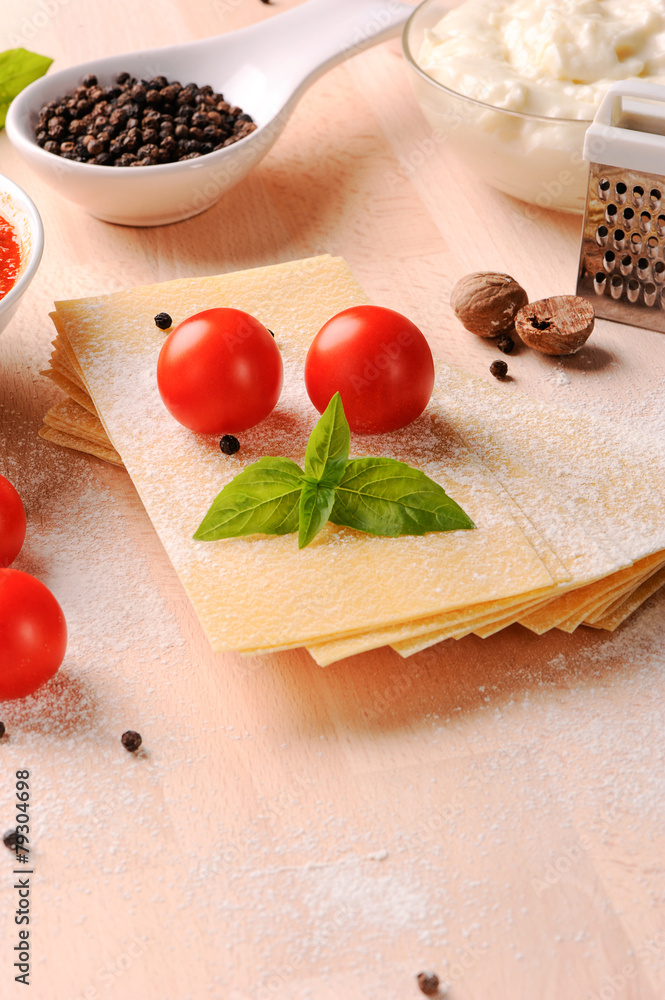 Italian lasagne with fresh ingredients