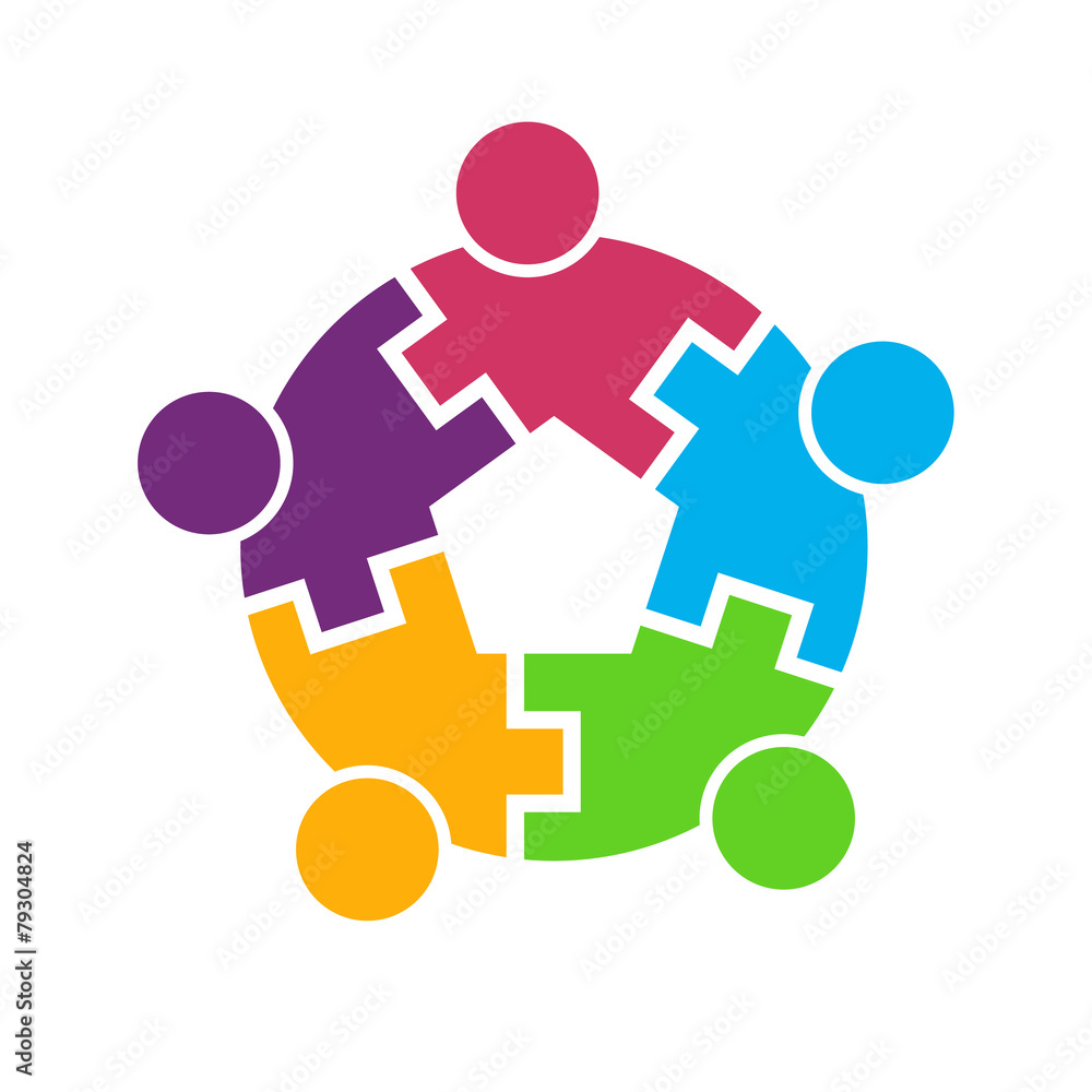 Teamwork 5 circle interlaced logo Teamwork 5 circle interlaced logo