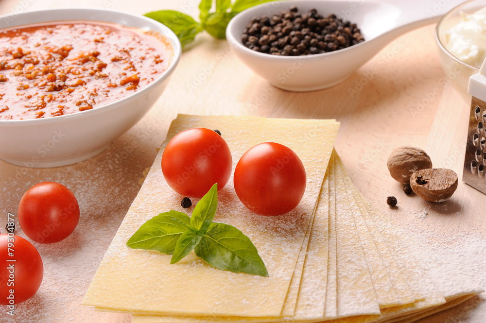 Italian lasagne with fresh ingredients Italian lasagne with fresh ingredients