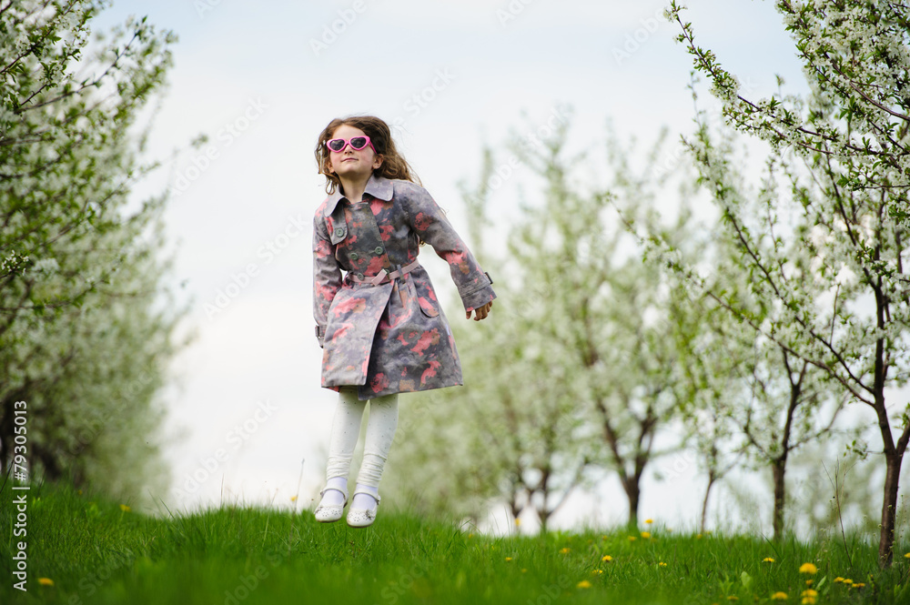 Little pretty girl in the green garden Little pretty girl in the green garden