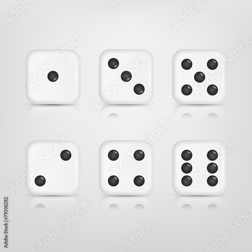 Set of white dices