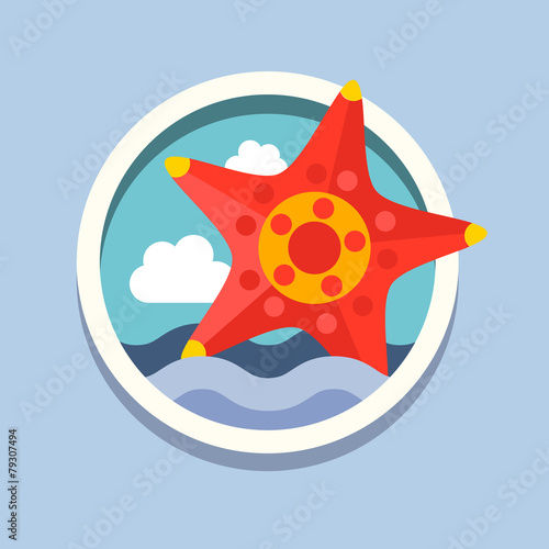 Starfish. Travel, flat style vector