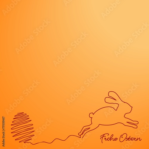 Hüpfender Hase zu Ostern "Frohe Ostern"