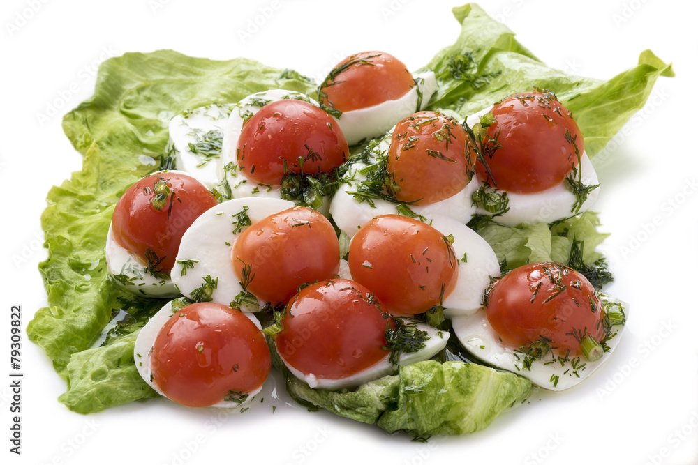 Mozzarella cheese with tomatoes Mozzarella cheese with tomatoes