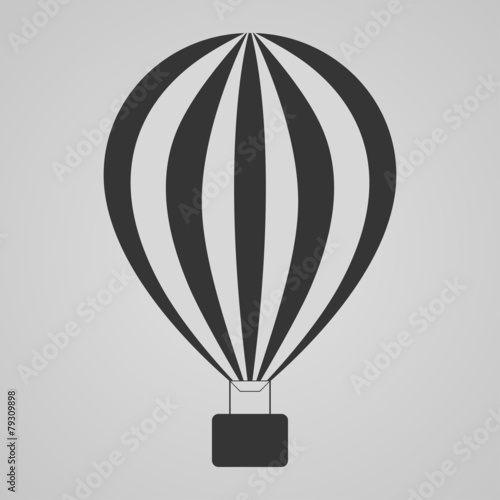 Hot air balloon on gray background, vector illustration