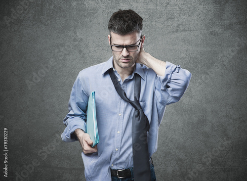 Принти на полотні Confused untidy businessman