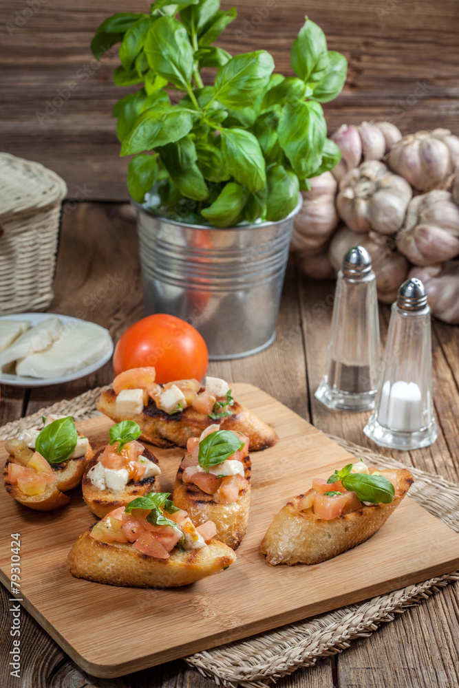 Appetizer bruschetta. Appetizer bruschetta.