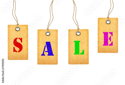 Sale tags isolated on white background