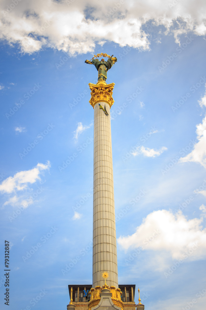 statue of independence, Ukraine with clouds