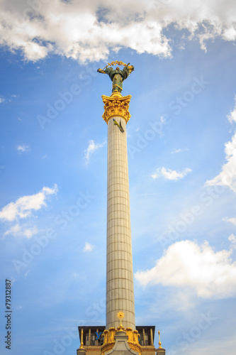 statue of independence  Ukraine with clouds