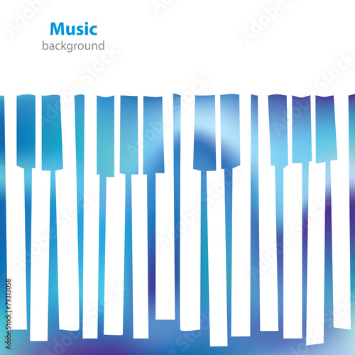 Abstract musical piano keys - business card - blank background
