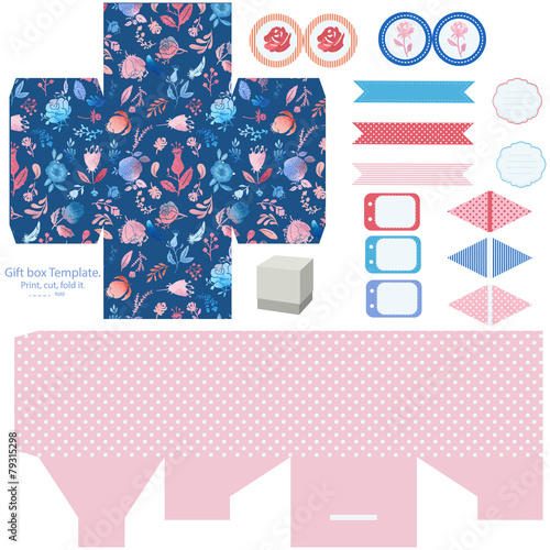 Gift box template  party set