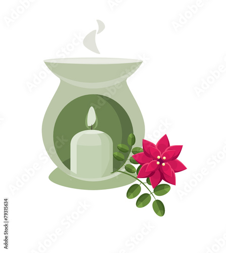 aroma lamp and a flower