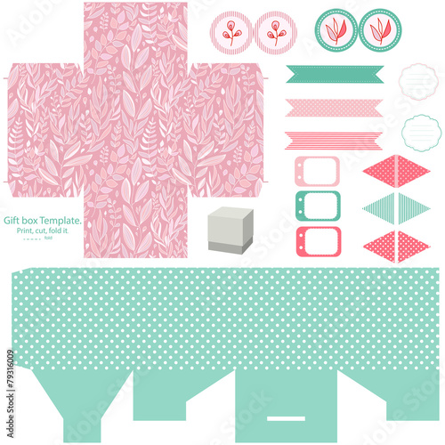 Gift box template  party set