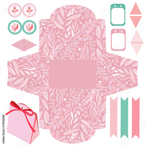 Gift box template  party set