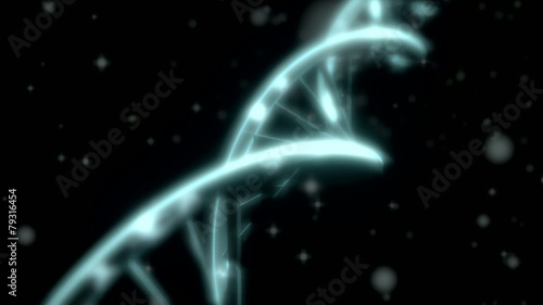 DNA spinning RNA double helix slow tracking shot closeup depth o photo