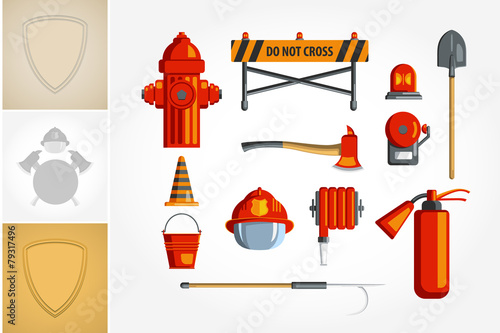 vintage flat icon set or illustration for infographic