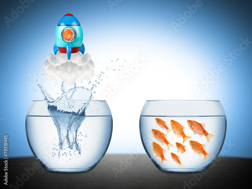fish rocket creativity concept