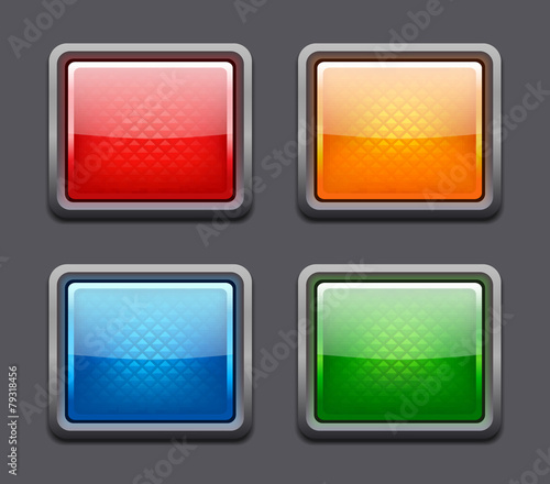 Set of colored glossy buttons