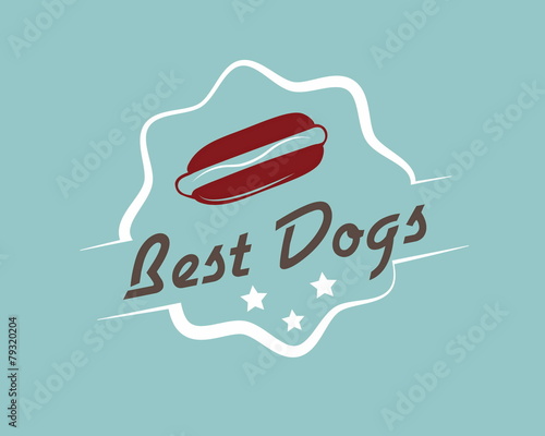 Vintage hotdog emblem