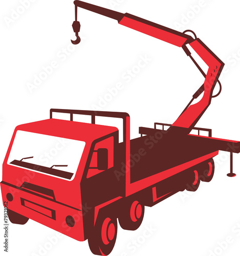 Truck Mounted Crane Cartage Hoist Retro
