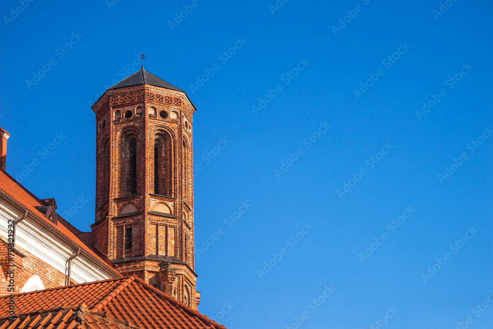 Fototapeta premium Medieval monastery belfry (Vilnius, Lithuania)