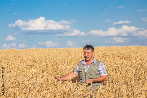 farmer standing in a wheat field © Ryzhkov Oleksandr