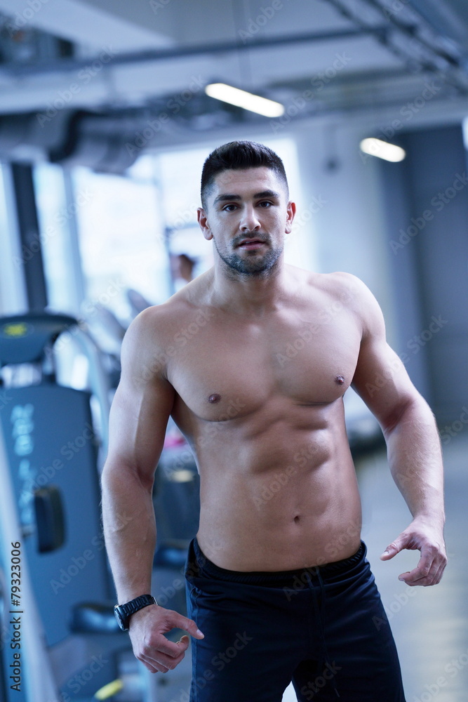 handsome man exercising at the gym handsome man exercising at the gym