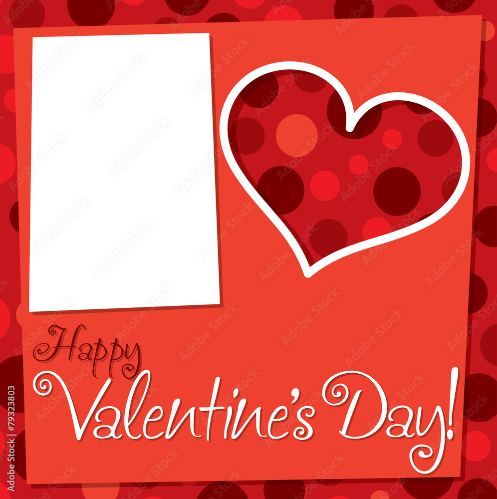 Cut out retro Valentine's Day card in vector format.