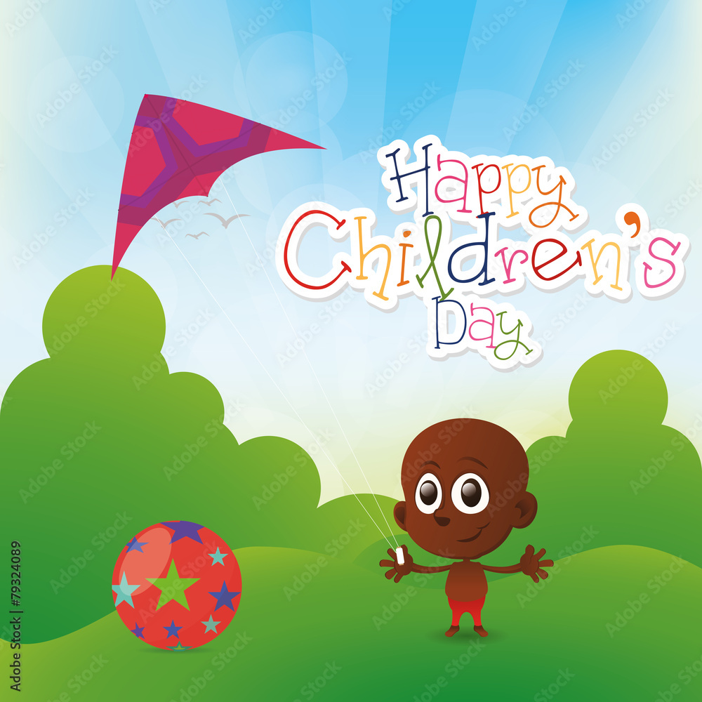 Naklejka premium happy children's day
