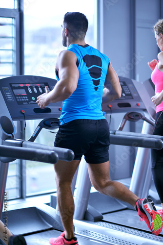 man running on the treadmill
