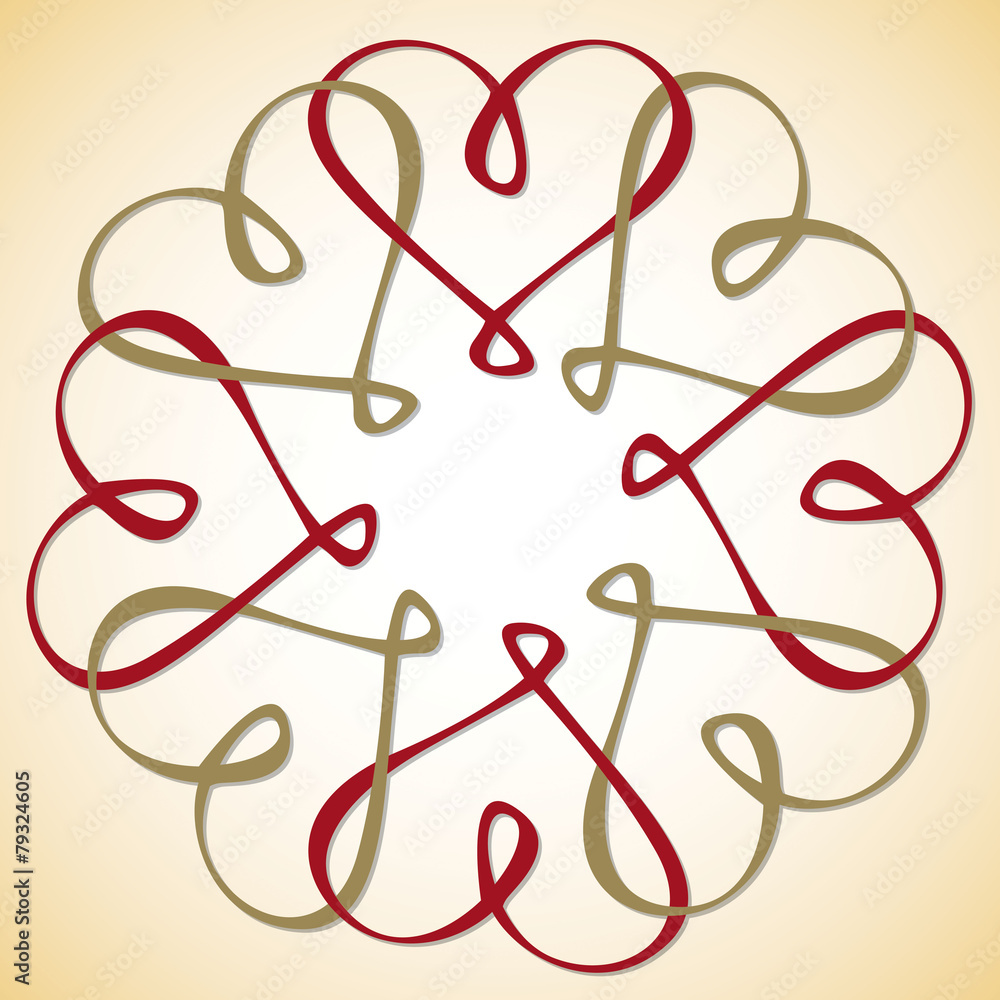 Interlinked Heart Circle in vector format. Interlinked Heart Circle in vector format.