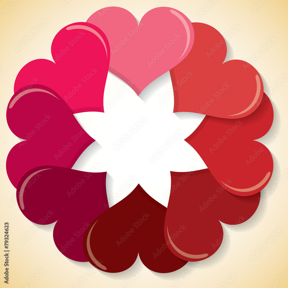 Circle of hearts in vector format. Circle of hearts in vector format.