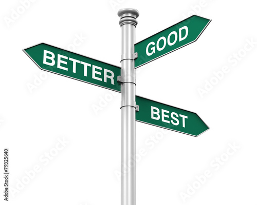 Direction Sign of Good, Better, and Best