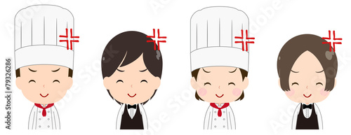 コック　ウェイトレス　笑顔で怒る