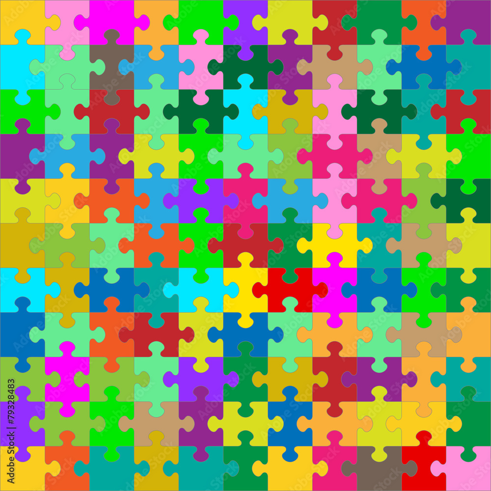 Puzzle, Puzzleteile, Jigsaw, farbig, bunt, gemischt, Puzzel, 2D  Stock-Vektorgrafik | Adobe Stock