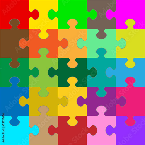 Obraz na płótnie Puzzle, Puzzleteile, Jigsaw, farbig, bunt, gemischt, Puzzel, 2D w salonie