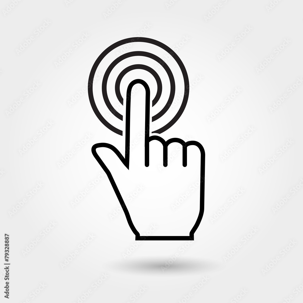 vector check mark icon, touch icon, flat icons, hand with presse vector check mark icon, touch icon, flat icons, hand with presse