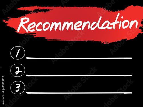 Recommendation Blank List, vector concept